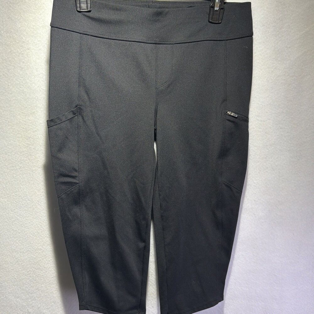 Royal Robbins Women's Black Knit Yoga Golf Pull-on Pants Capris Sz Medium